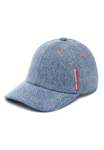 MOSCHINO JEANS logo-tag denim cap - Blu