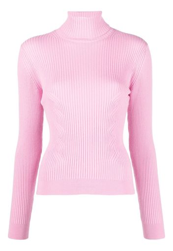 MOSCHINO JEANS ribbed-knit high-neck sweatshirt - Rosa