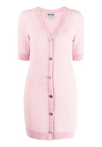 MOSCHINO JEANS V-neck knitted minidress - Rosa