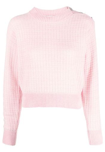 MOSCHINO JEANS button-detail waffle-knit jumper - Rosa