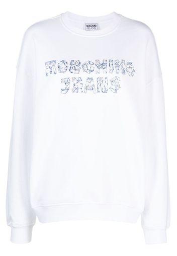 MOSCHINO JEANS logo-print cotton sweatshirt - Bianco