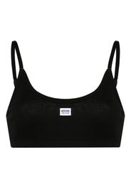 MOSCHINO JEANS logo-patch fine-ribbed bralette - Nero