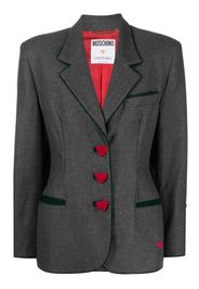 Moschino Pre-Owned Blazer con bottoni a cuore Pre-owned anni 2000 - Grigio