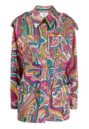 Moschino Pre-Owned Giacca-camicia con stampa paisley anni 2000 - Blu