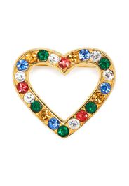 Moschino Pre-Owned 1980s rhinestone-embellished heart brooch - Oro