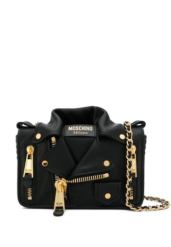 Biker shoulder embellished bag