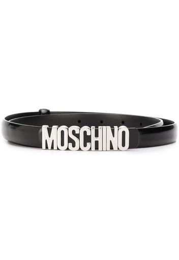 logo buckle thin belt