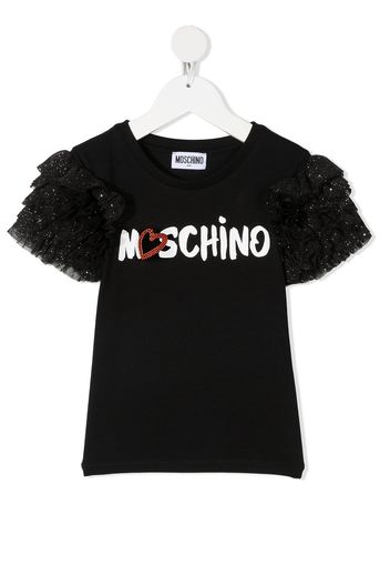 Moschino Kids T-shirt con ruches - Nero