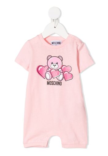 Moschino Kids teddy bear-print cotton shorties - Rosa