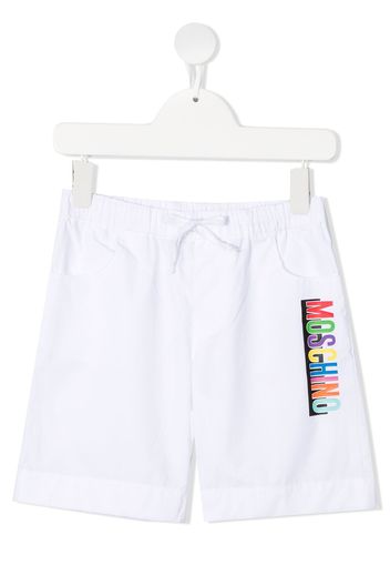 Moschino Kids logo print detail shorts - Bianco