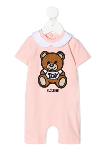 Moschino Kids teddy bear embroidered romper - Rosa