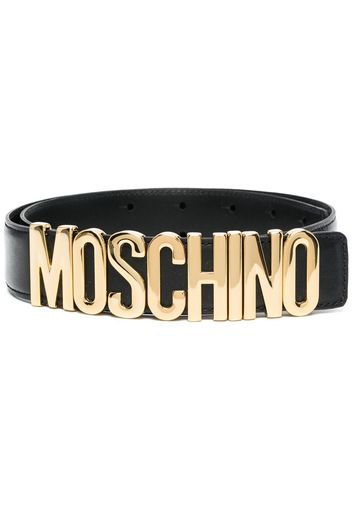 Moschino logo-plaque belt - Nero