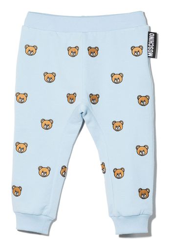 Moschino Kids embroidered toy bear trousers - Blu