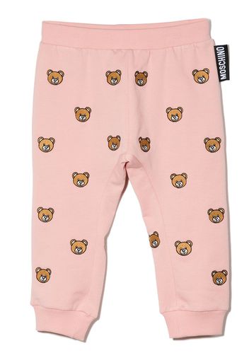 Moschino Kids Teddy Bear-embroidered track pants - Rosa