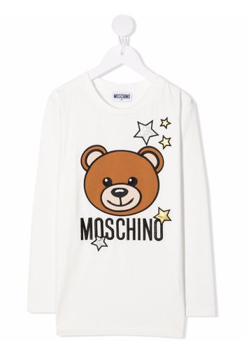 Moschino Kids T-shirt Teddy Bear con stampa - Bianco