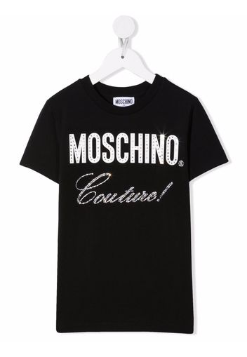 Moschino Kids T-shirt con strass - Nero