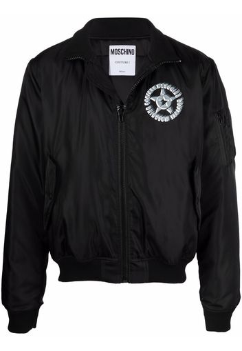 Moschino Bomber con logo - Nero