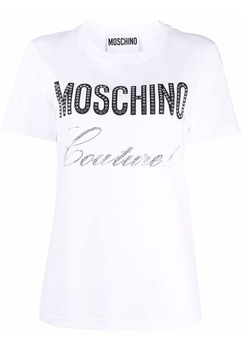 Moschino crystal-embellished cotton T-shirt - Bianco