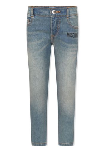 Moschino Kids mid-rise slim-fit jeans - Blu