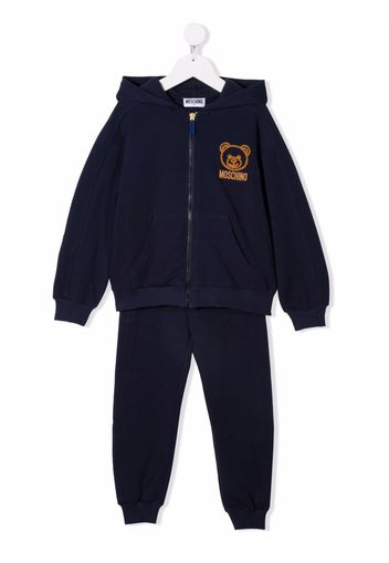 Moschino Kids embroidered-Teddy tracksuit set - Blu