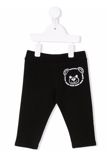 Moschino Kids teddy bear print tracksuit bottoms - Nero