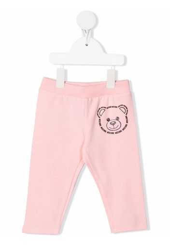 Moschino Kids teddy bear print tracksuit bottoms - Rosa
