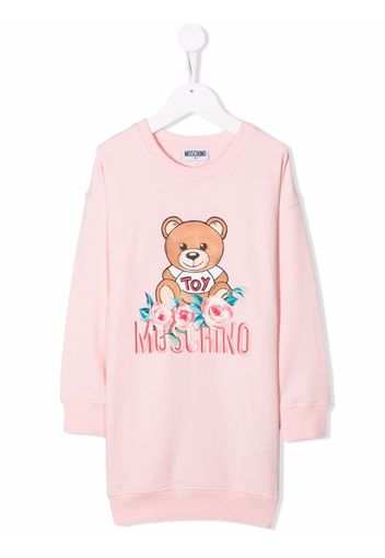 Moschino Kids Abito modello felpa con stampa Teddy Bear - Rosa