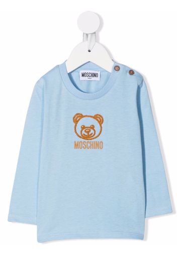 Moschino Kids embroidered Teddy bear T-shirt - Blu