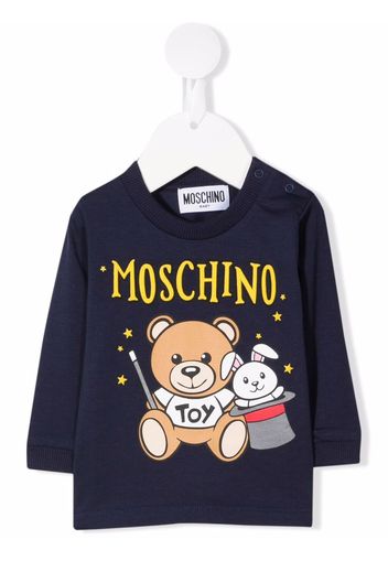 Moschino Kids teddy bear print T-shirt - Blu
