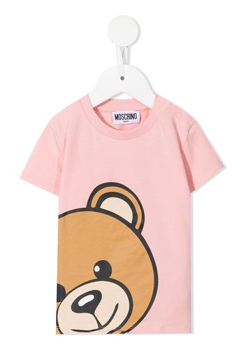 Moschino Kids Teddy Bear logo-print T-shirt - Rosa