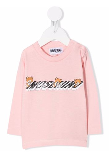 Moschino Kids teddy bear print T-shirt - Rosa