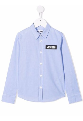 Moschino Kids Teddy Bear motif cotton shirt - Blu