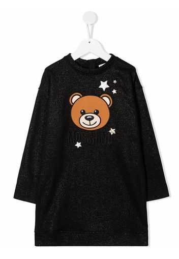 Moschino Kids teddy bear print jersey dress - Nero