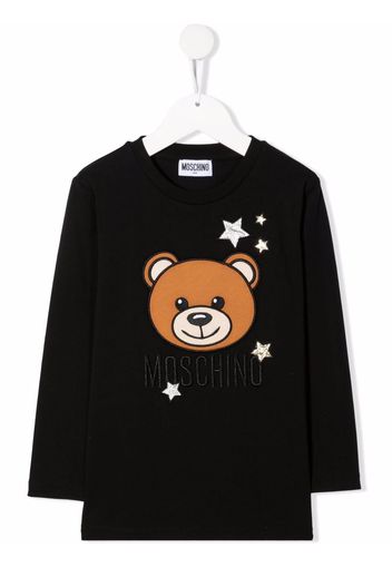 Moschino Kids Teddy Bear-motif cotton T-Shirt - Nero