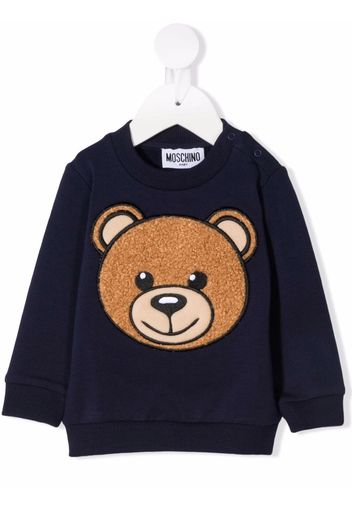 Moschino Kids Teddy Bear-motif cotton sweatshirt - Blu