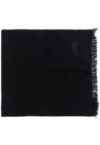 Moschino logo-embroidered cashmere scarf - Nero
