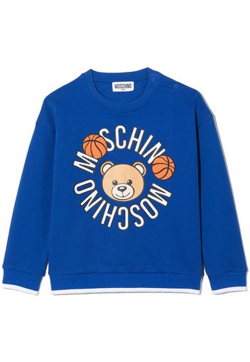 Moschino Kids logo-print crew neck sweatshirt - Blu