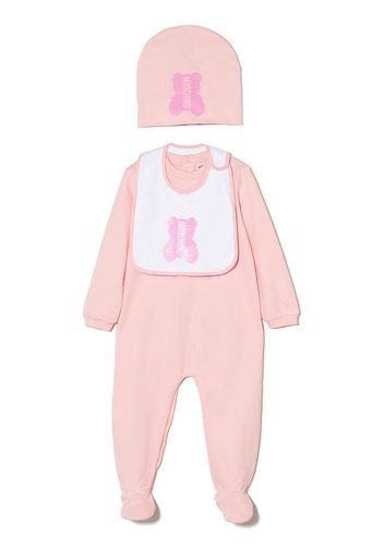 Moschino Kids logo-print babygrow set - Rosa