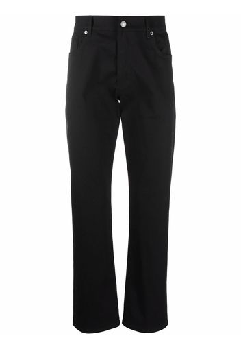 Moschino logo-print straight-leg trousers - Nero