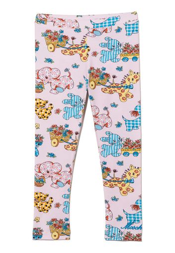 Moschino Kids graphic-print leggings - Rosa