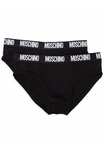Moschino logo-waistband briefs - Nero