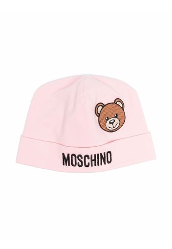 Moschino Kids Berretto con ricamo - Rosa