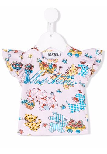 Moschino Kids T-shirt con stampa - Rosa