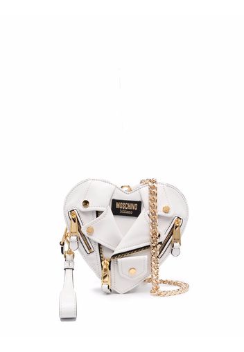 Moschino Borsa a tracolla Heart Biker - Bianco