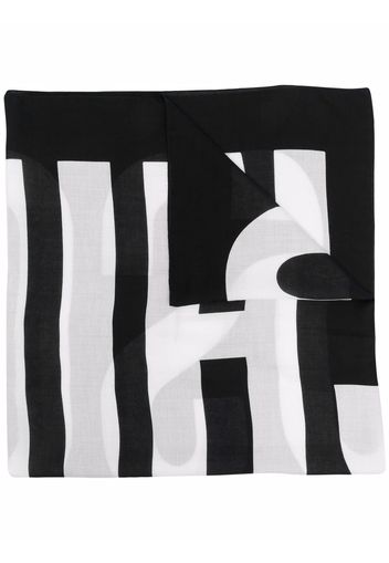 Moschino logo embroidered scarf - Nero