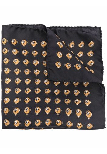 Moschino Fazzoletto da taschino con stampa Teddy Bear - Nero