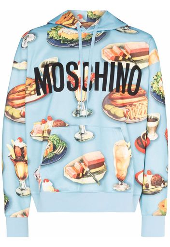 Moschino Felpa Diner Group con stampa - Blu