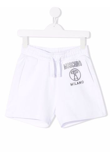 Moschino Kids Shorts running con logo - Bianco