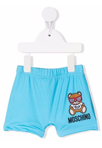 Moschino Kids logo-print swim shorts - Blu