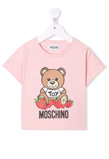 Moschino Kids Strawberries Teddy Bear T-shirt - Rosa